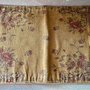 Floral Gold Table placemats Elegant Dining Linen set of 5